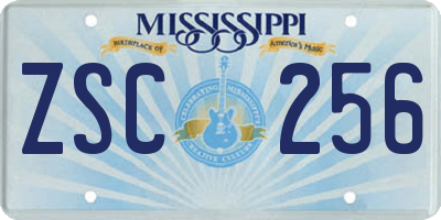 MS license plate ZSC256
