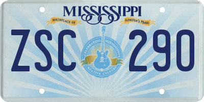 MS license plate ZSC290