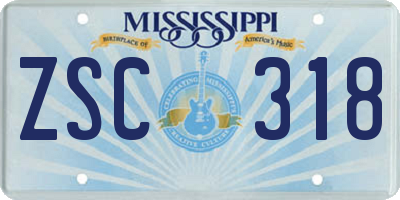 MS license plate ZSC318