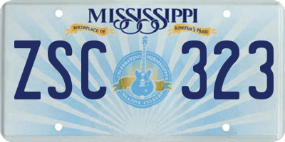 MS license plate ZSC323