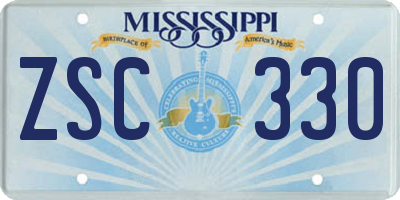MS license plate ZSC330