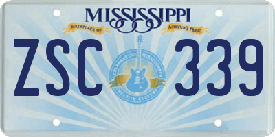 MS license plate ZSC339