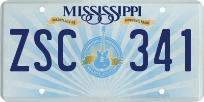 MS license plate ZSC341