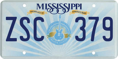 MS license plate ZSC379