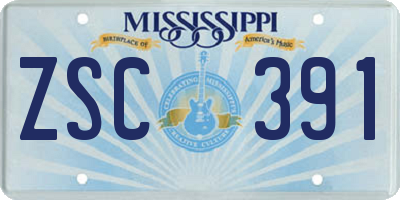 MS license plate ZSC391
