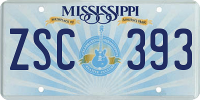 MS license plate ZSC393