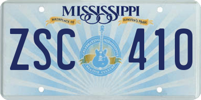 MS license plate ZSC410
