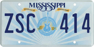 MS license plate ZSC414