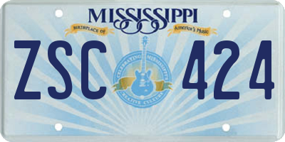 MS license plate ZSC424