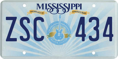 MS license plate ZSC434