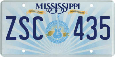 MS license plate ZSC435