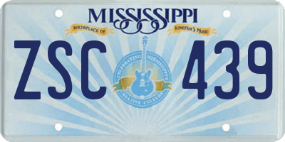 MS license plate ZSC439