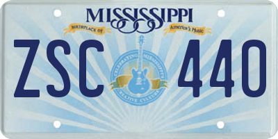 MS license plate ZSC440
