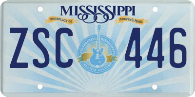 MS license plate ZSC446