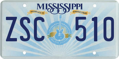 MS license plate ZSC510