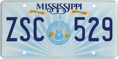 MS license plate ZSC529