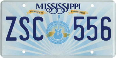 MS license plate ZSC556