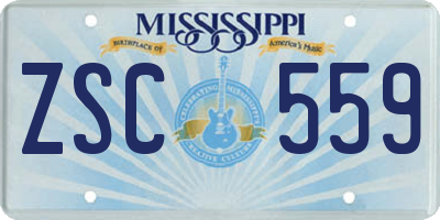 MS license plate ZSC559