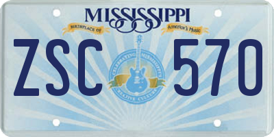 MS license plate ZSC570