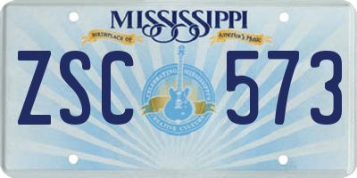 MS license plate ZSC573