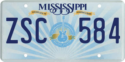 MS license plate ZSC584