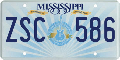 MS license plate ZSC586