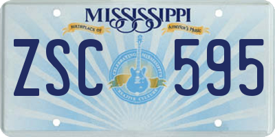 MS license plate ZSC595