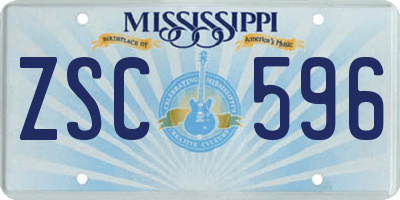 MS license plate ZSC596