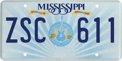 MS license plate ZSC611
