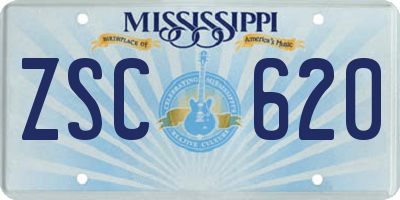 MS license plate ZSC620