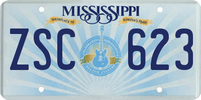 MS license plate ZSC623