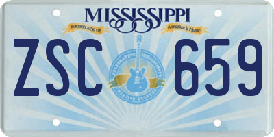MS license plate ZSC659