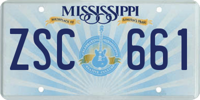 MS license plate ZSC661