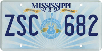 MS license plate ZSC682