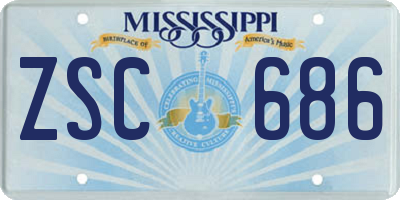 MS license plate ZSC686