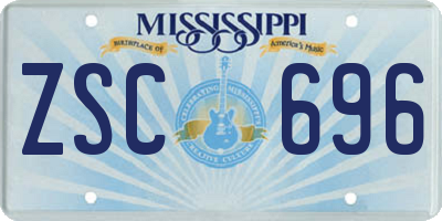 MS license plate ZSC696