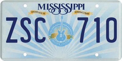 MS license plate ZSC710