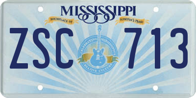 MS license plate ZSC713