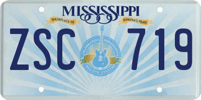 MS license plate ZSC719