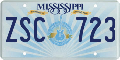 MS license plate ZSC723