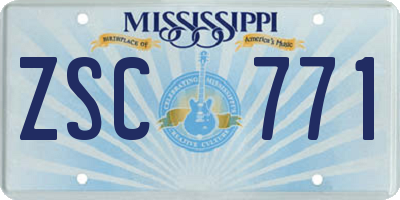 MS license plate ZSC771