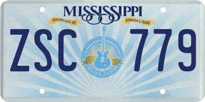 MS license plate ZSC779