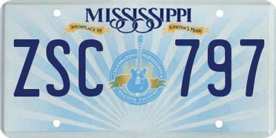 MS license plate ZSC797