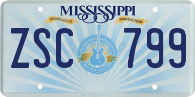 MS license plate ZSC799