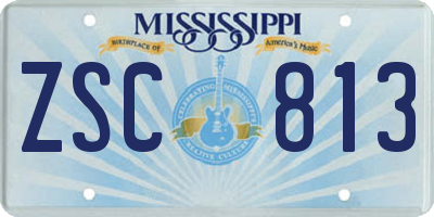 MS license plate ZSC813