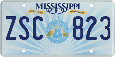 MS license plate ZSC823