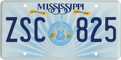 MS license plate ZSC825