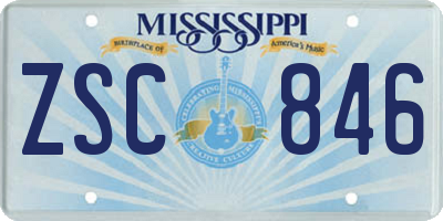 MS license plate ZSC846