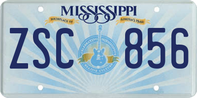 MS license plate ZSC856