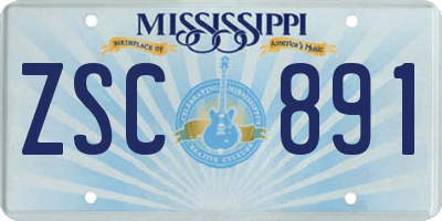 MS license plate ZSC891